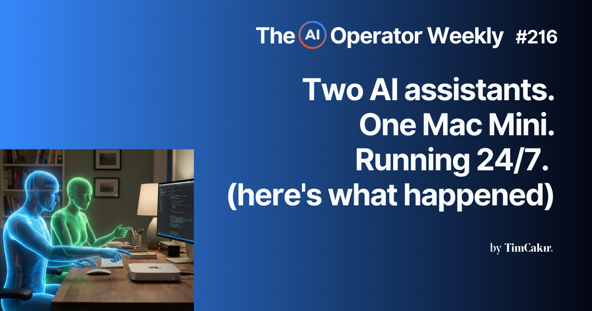 Two AI assistants running on one Mac Mini, 24/7 (here's what happened)