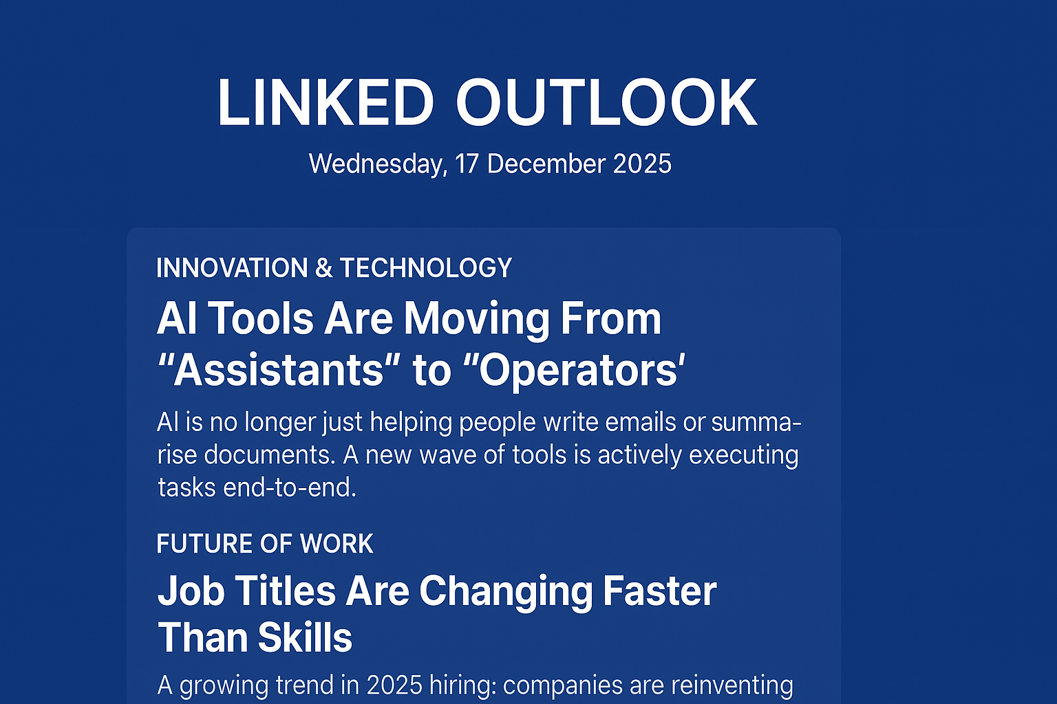 Signals from technology, AI, and the future of how we work.