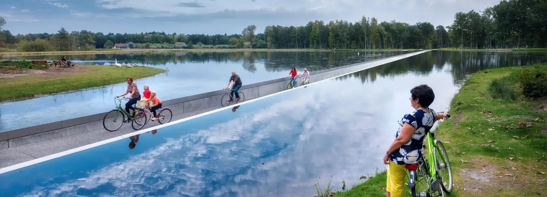 This Cycle Path Cuts Directly Through a Lake