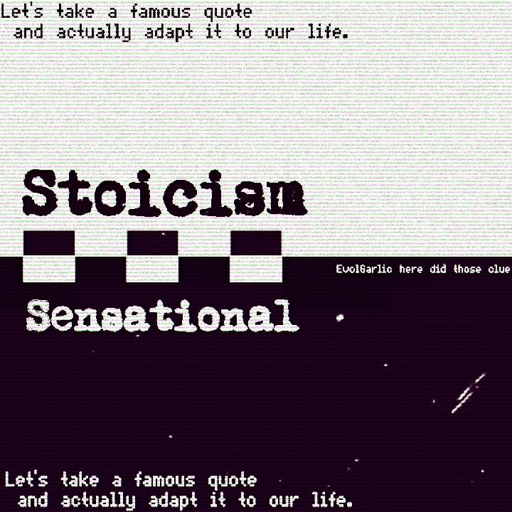 Three dots are S, S means Stoicism and Sensational: Next clue to the new blog series..