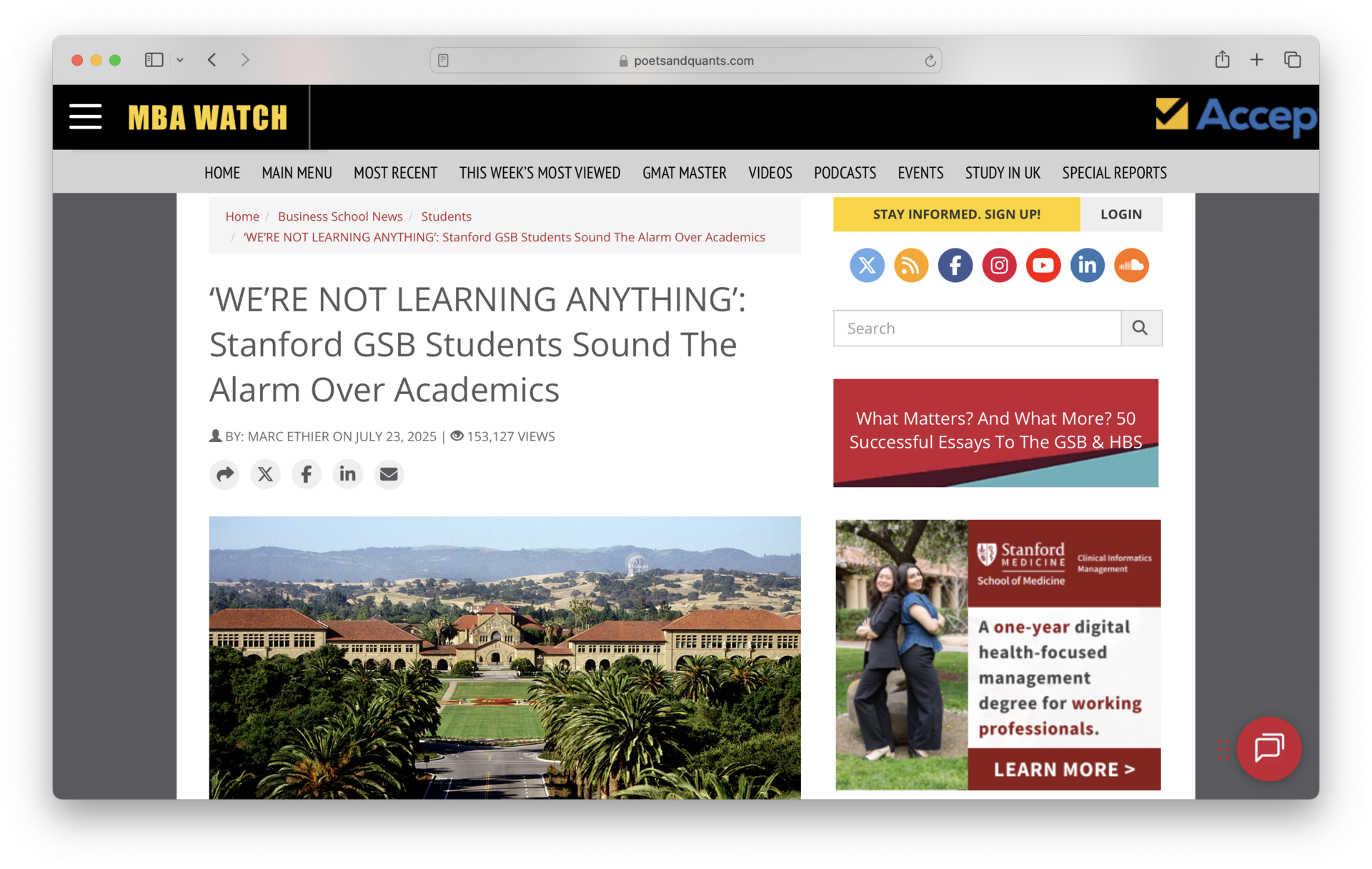 Beyond the Headlines: What Stanford GSB Students are *Really* Saying