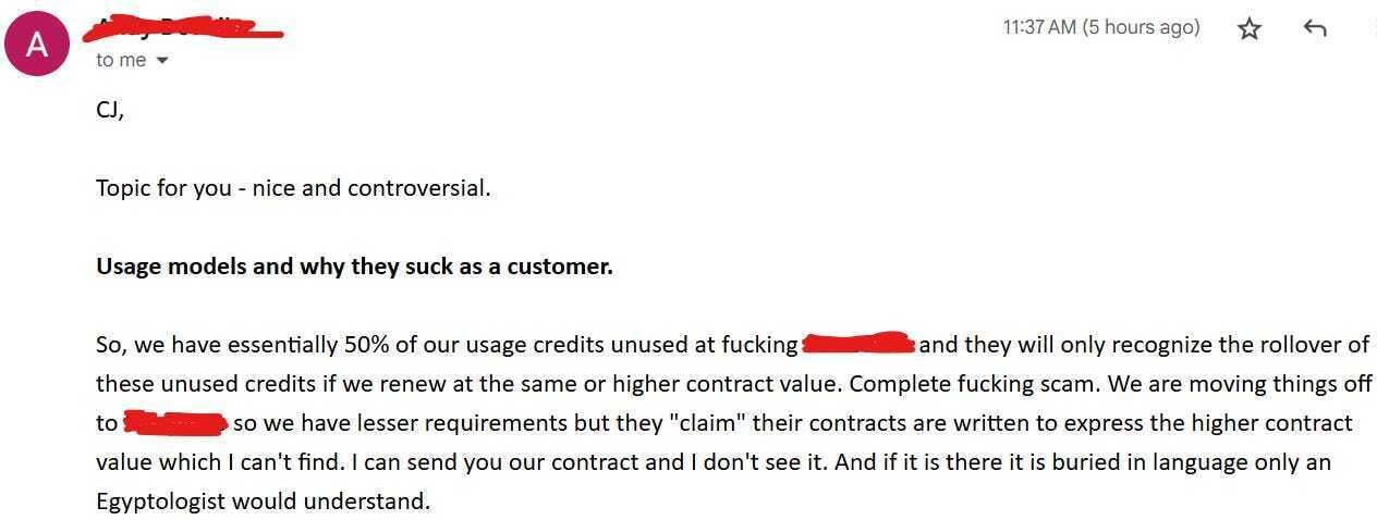 Usage Based Models: Why They Suck as a Customer