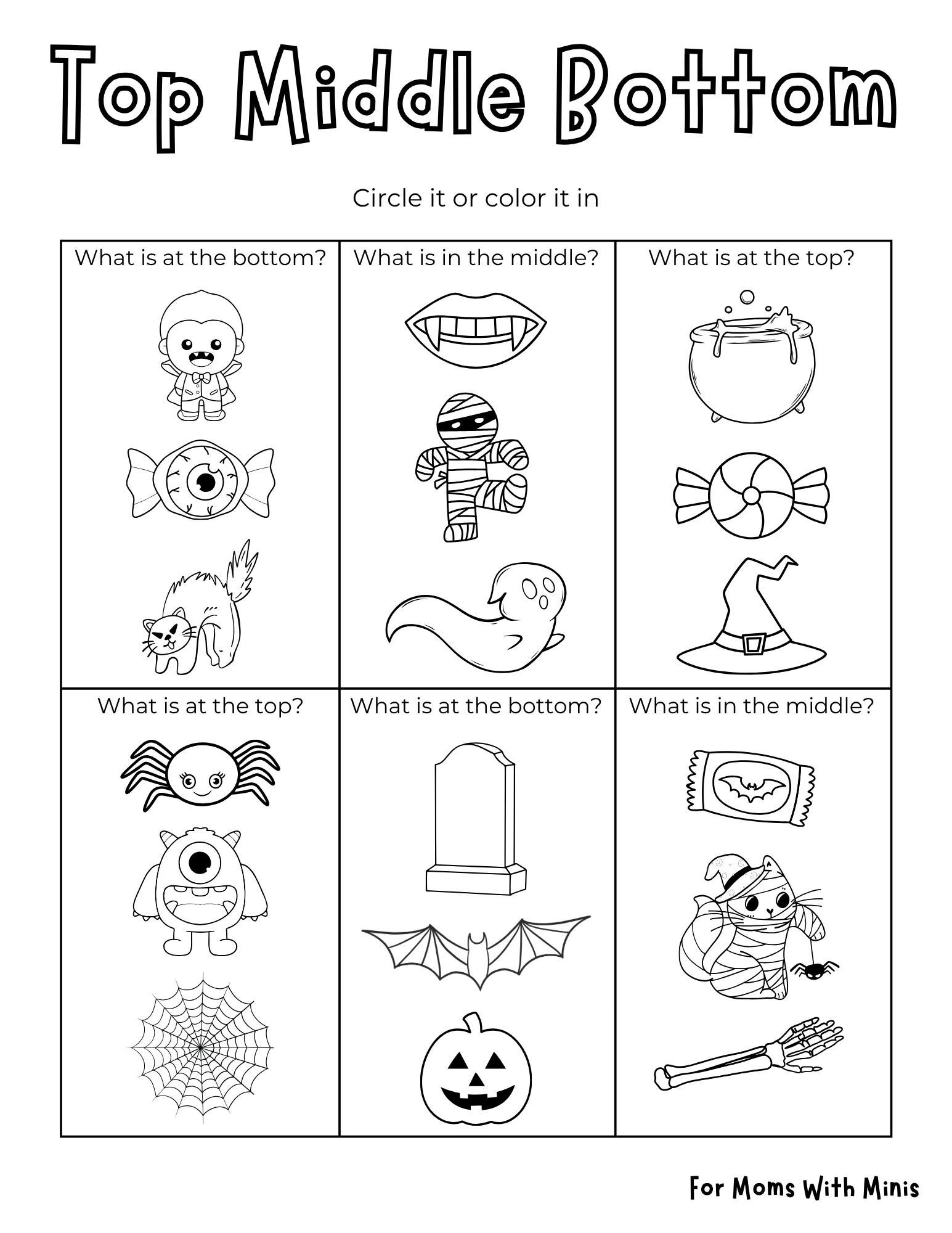 Halloween Top Middle Bottom