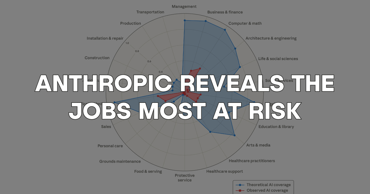 ⚠️ Anthropic reveals the Jobs Most at Risk