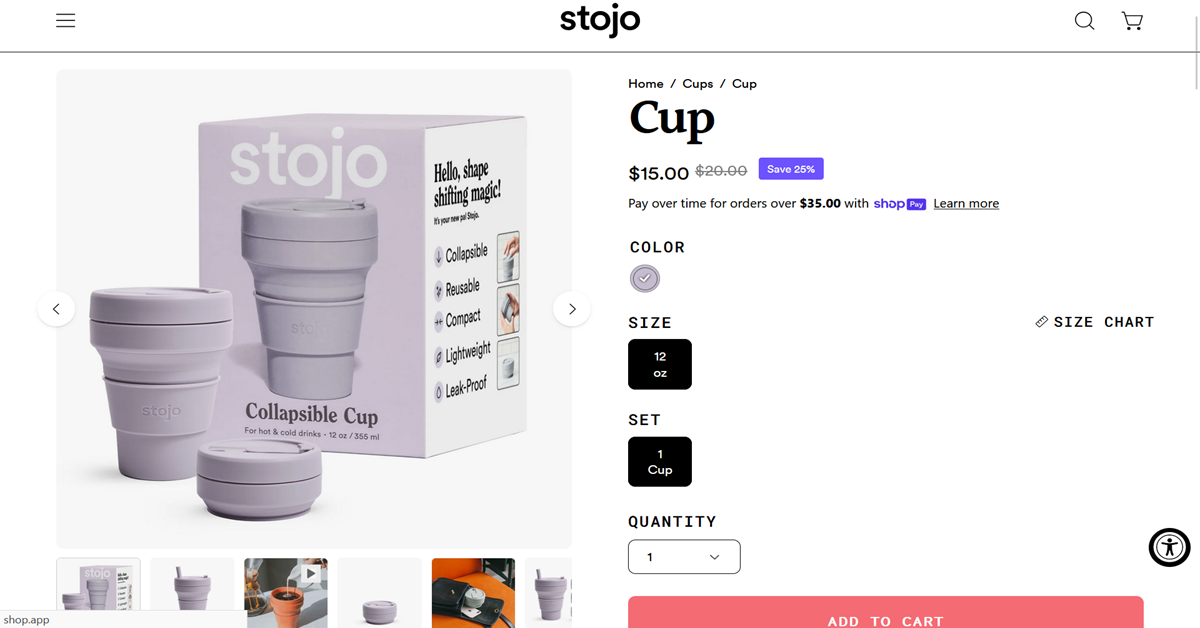 Stojo Collapsible Cup: the cup that fits in your pocket