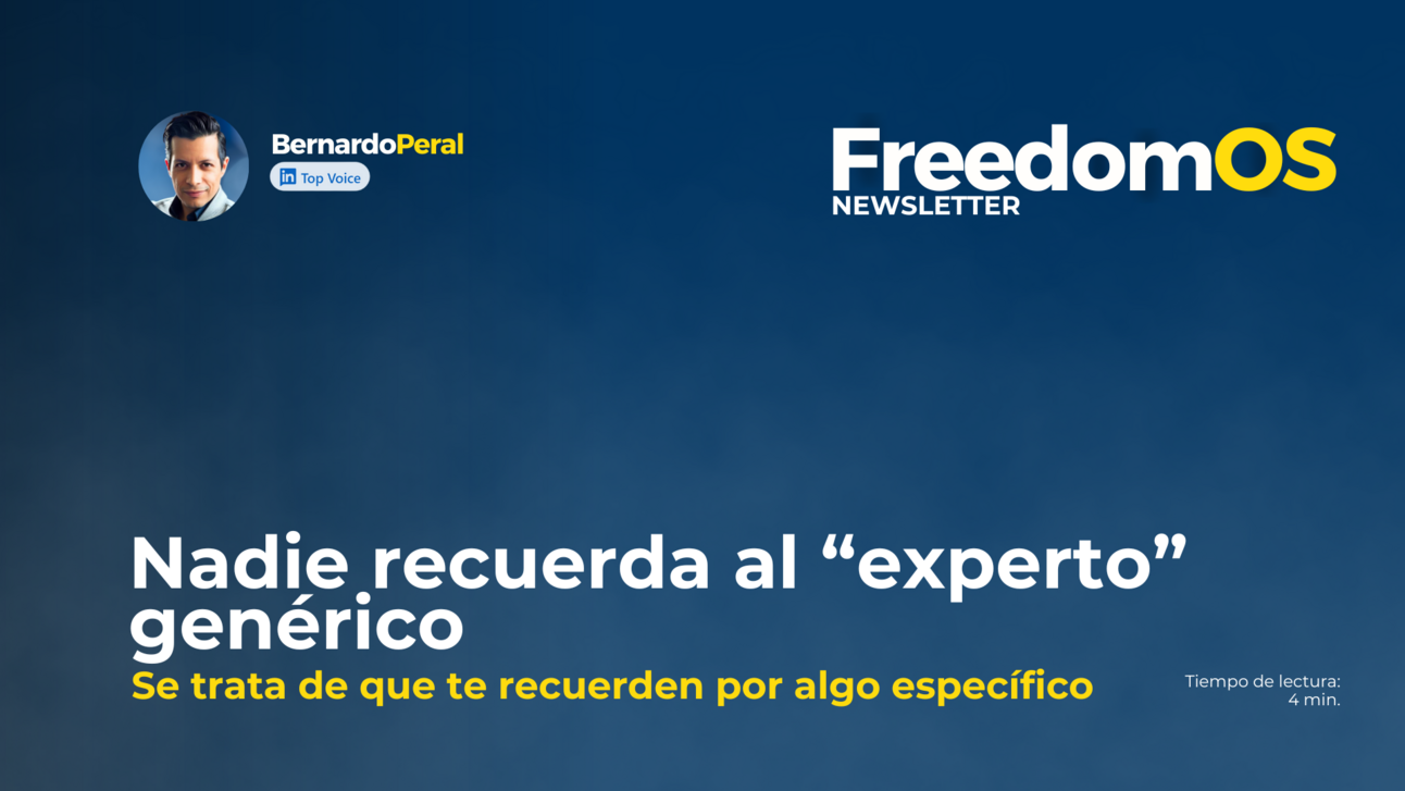 Nadie recuerda al “experto” genérico