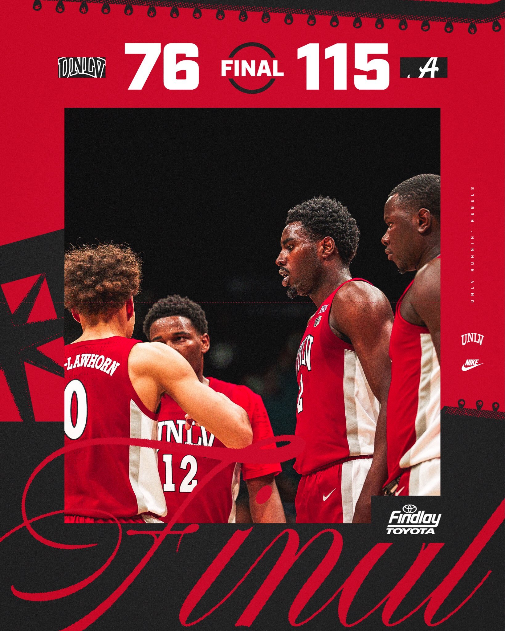 Alabama Overpowers Shorthanded UNLV in Players Era 115-76