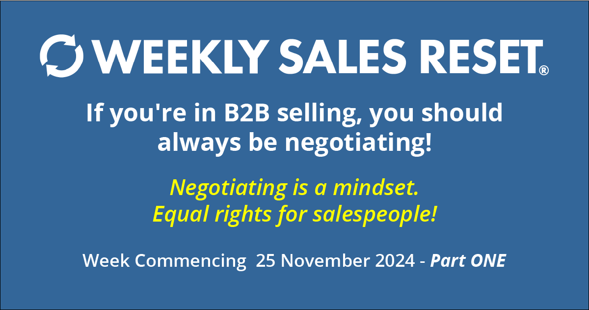 If you're in B2B selling, you should always be negotiating!