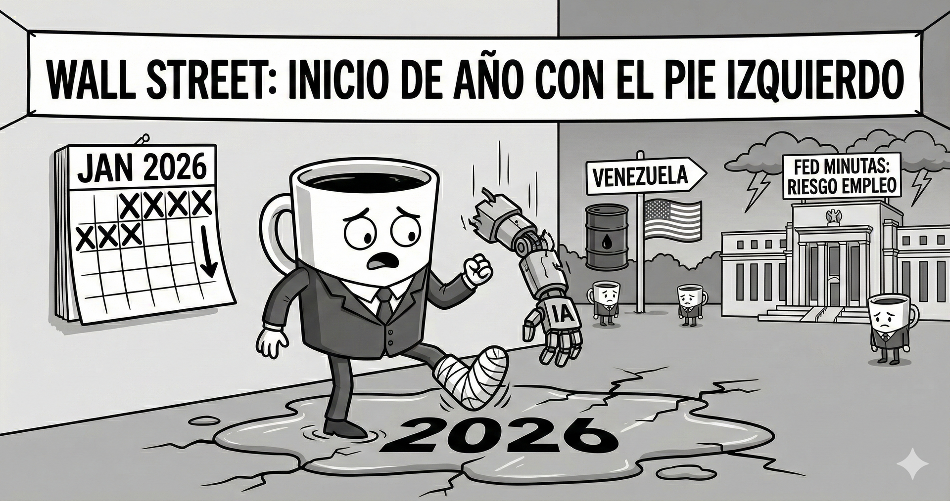 WALL STREET: INICIO DE AÑO CON EL PIE IZQUIERDO