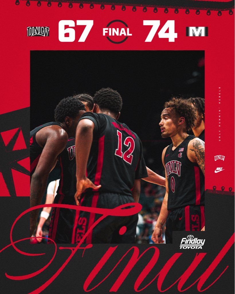 Postgame: Short-Handed UNLV Fades Late in 74-67 Loss to Maryland at the Players Era Festival