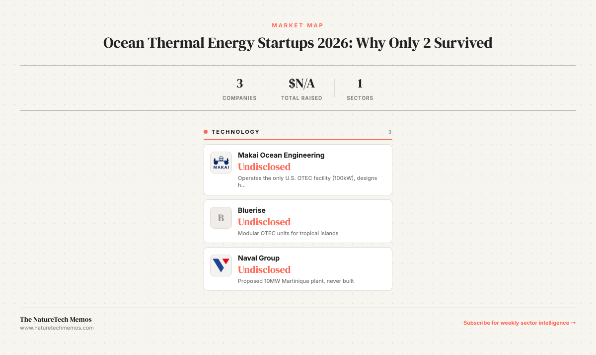 The Ocean Thermal Energy Startup That Survived (And Why There Aren't Nine Others)