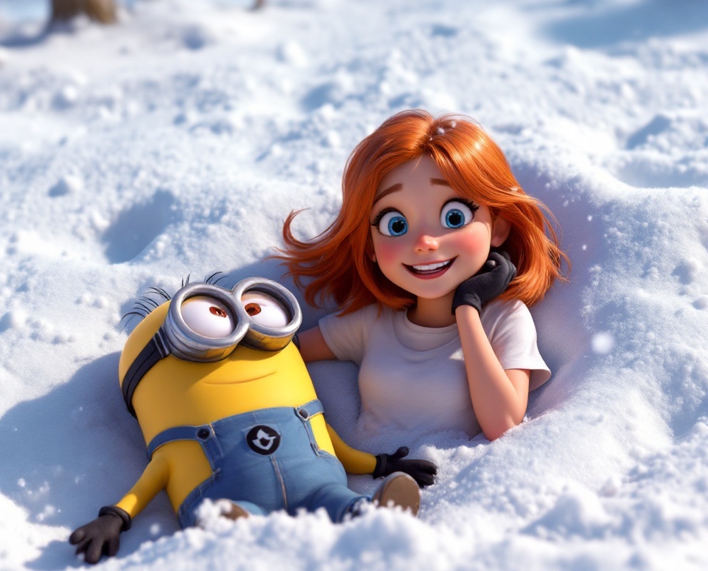 Today’s Story: Laura's Sledding Adventure with Minion 🛷❄️