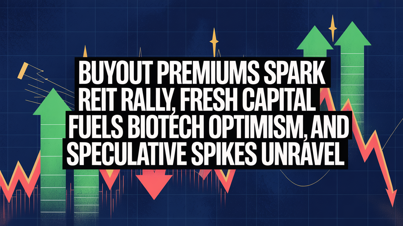 Buyout Premiums Spark REIT Rally, Fresh Capital Fuels Biotech Optimism, and Speculative Spikes Unravel