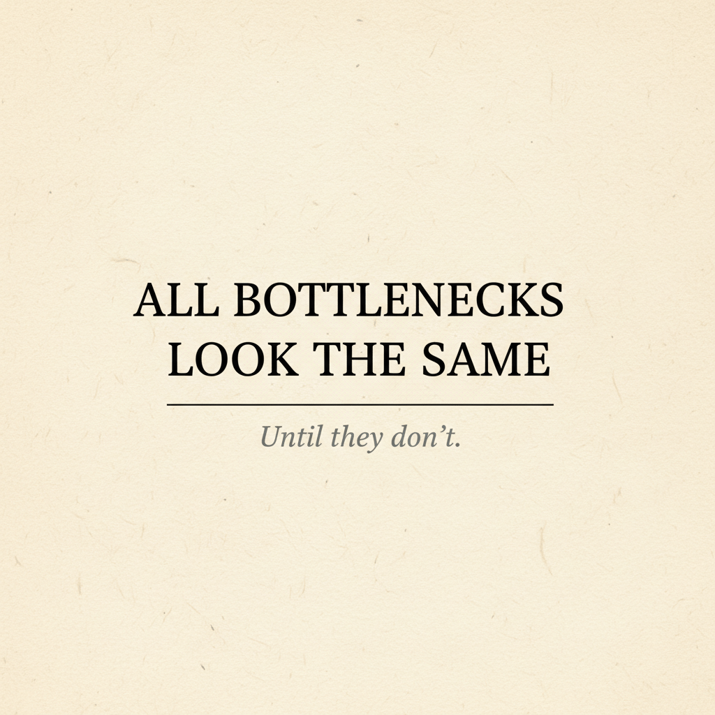 All Bottlenecks Look the Same — Until They Don't