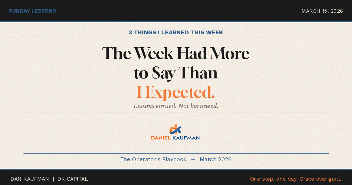 3 Things I Learned This Week - March 15th, 2026 edition