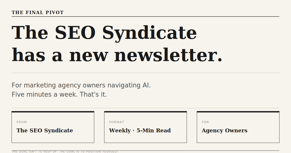 The SEO Syndicate has a new newsletter
