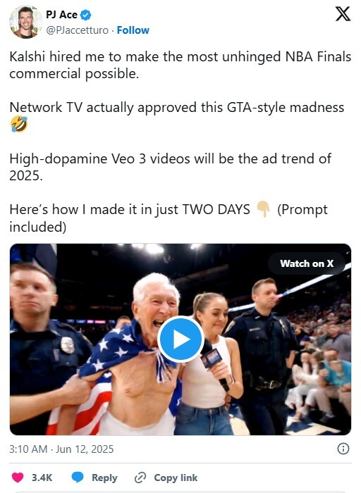 $2,000 AI Ad Drops Into NBA Finals