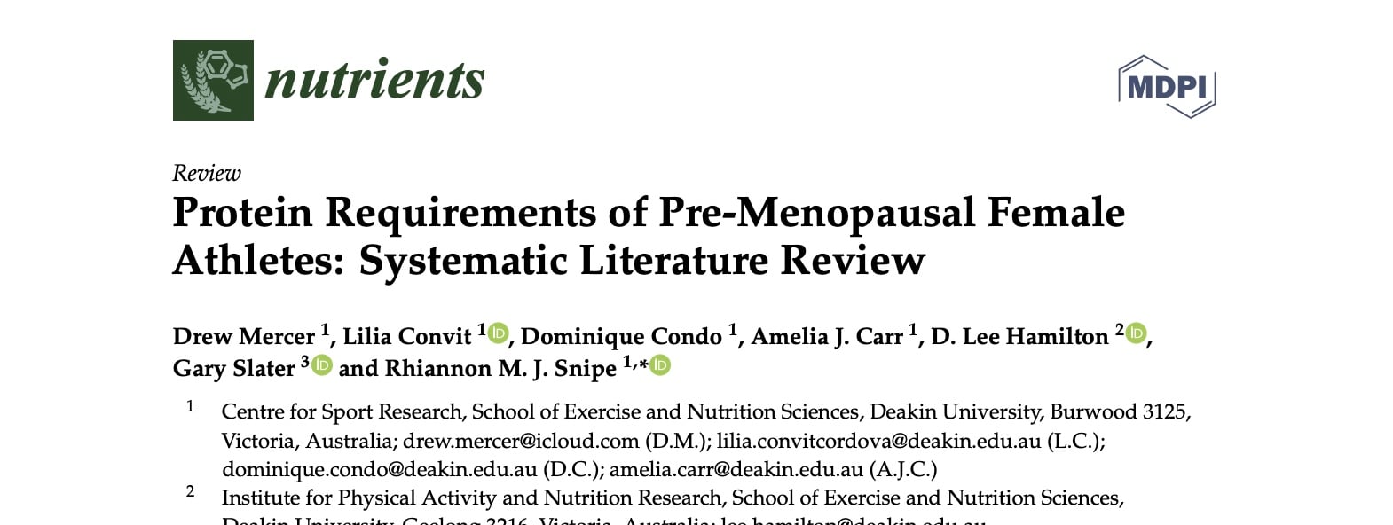 🔬 Science Spotlight #012: Protein Requirements of Pre-Menopausal Female Athletes 