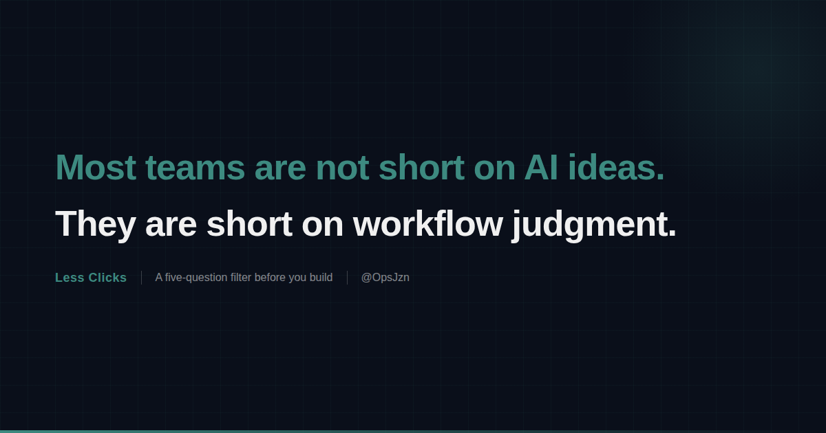 Should This Be an AI Workflow? A 5-Question Filter for Ops Teams