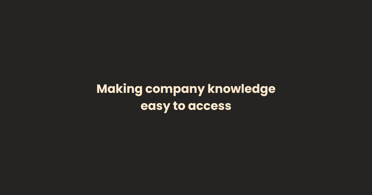 Today in BuildIn7Days: Making company knowledge easy to access