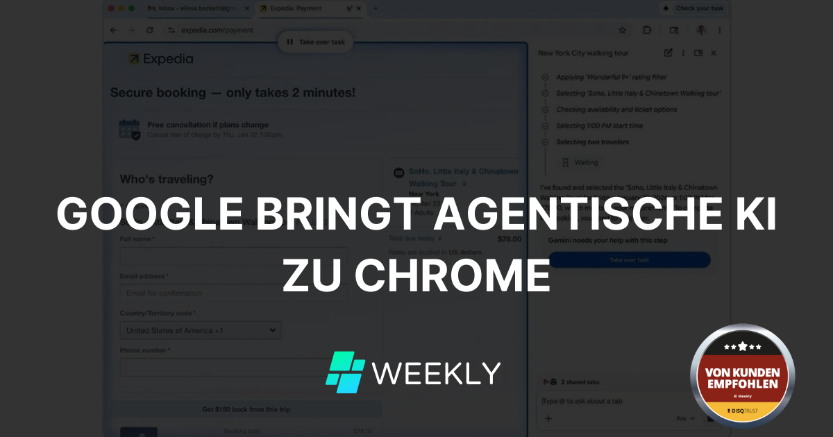 🌐 Google bringt agentische KI zu Chrome