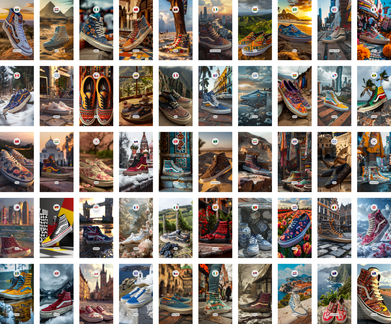 Como eu criei 50 modelos de Vans inspirados em diferentes culturas do mundo