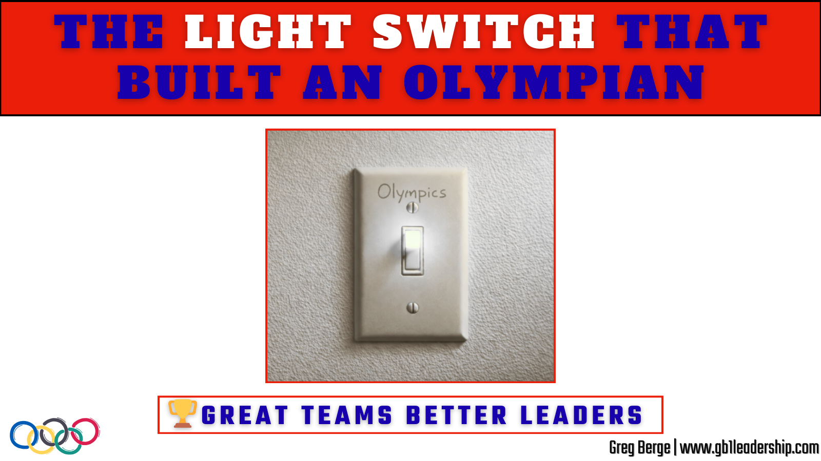 🏆 The Light Switch That Built an Olympian