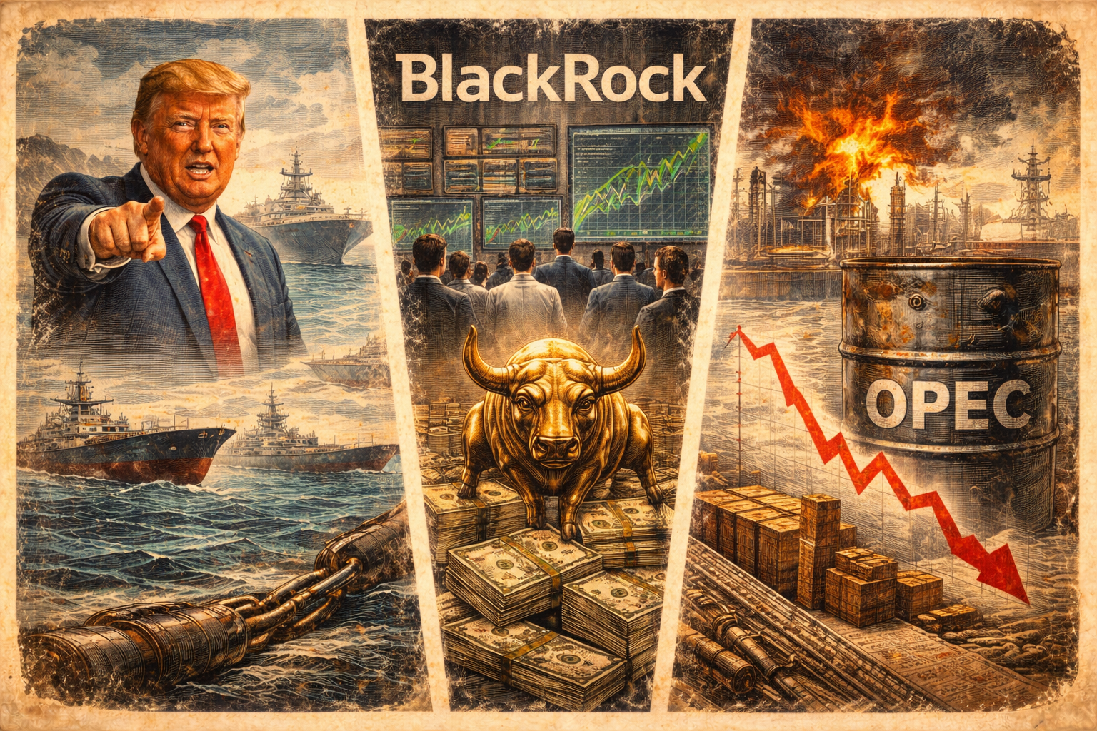 Trump Blockade Begins | BlackRock Goes Overweight | OPEC Output Crash