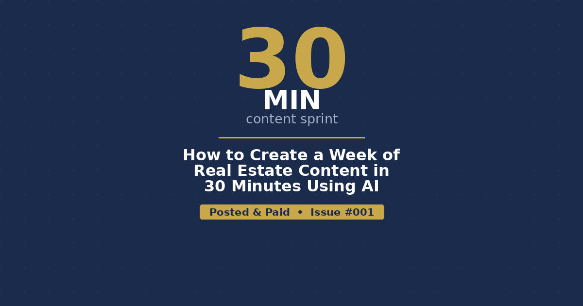 How to Create a Week of Real Estate Content in 30 Minutes Using AI