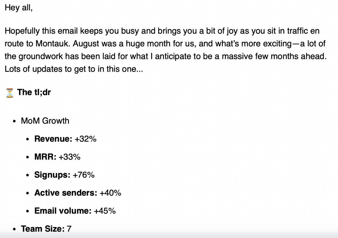 Investor updates - the how and why