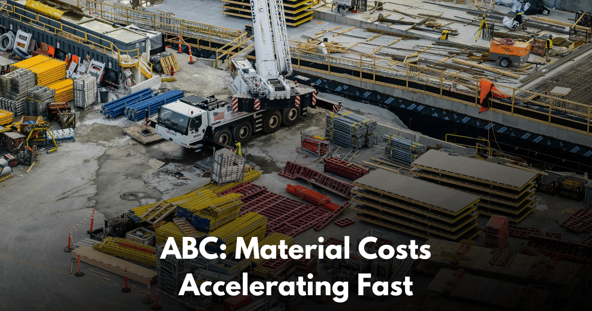 ABC: Construction Input Prices Hit 12.6% Annualized Rate to Start 2026