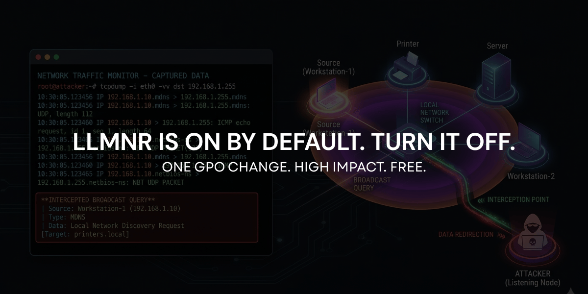 LLMNR and mDNS are on by default. Hackers know this. ⚠️