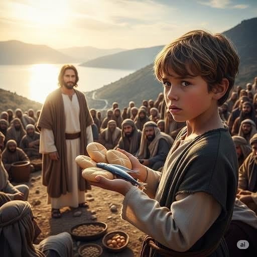 THE BOY WITH THE LOAVES AND FISHES