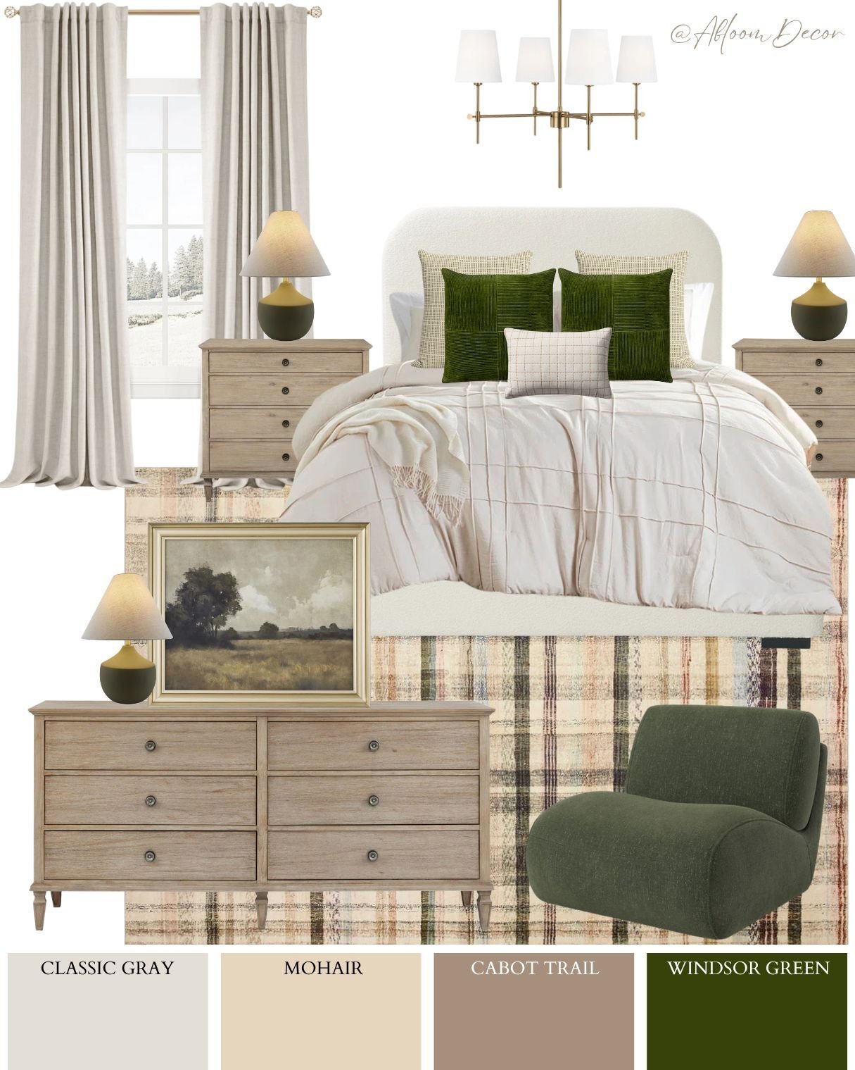 Neutral and Green Bedroom