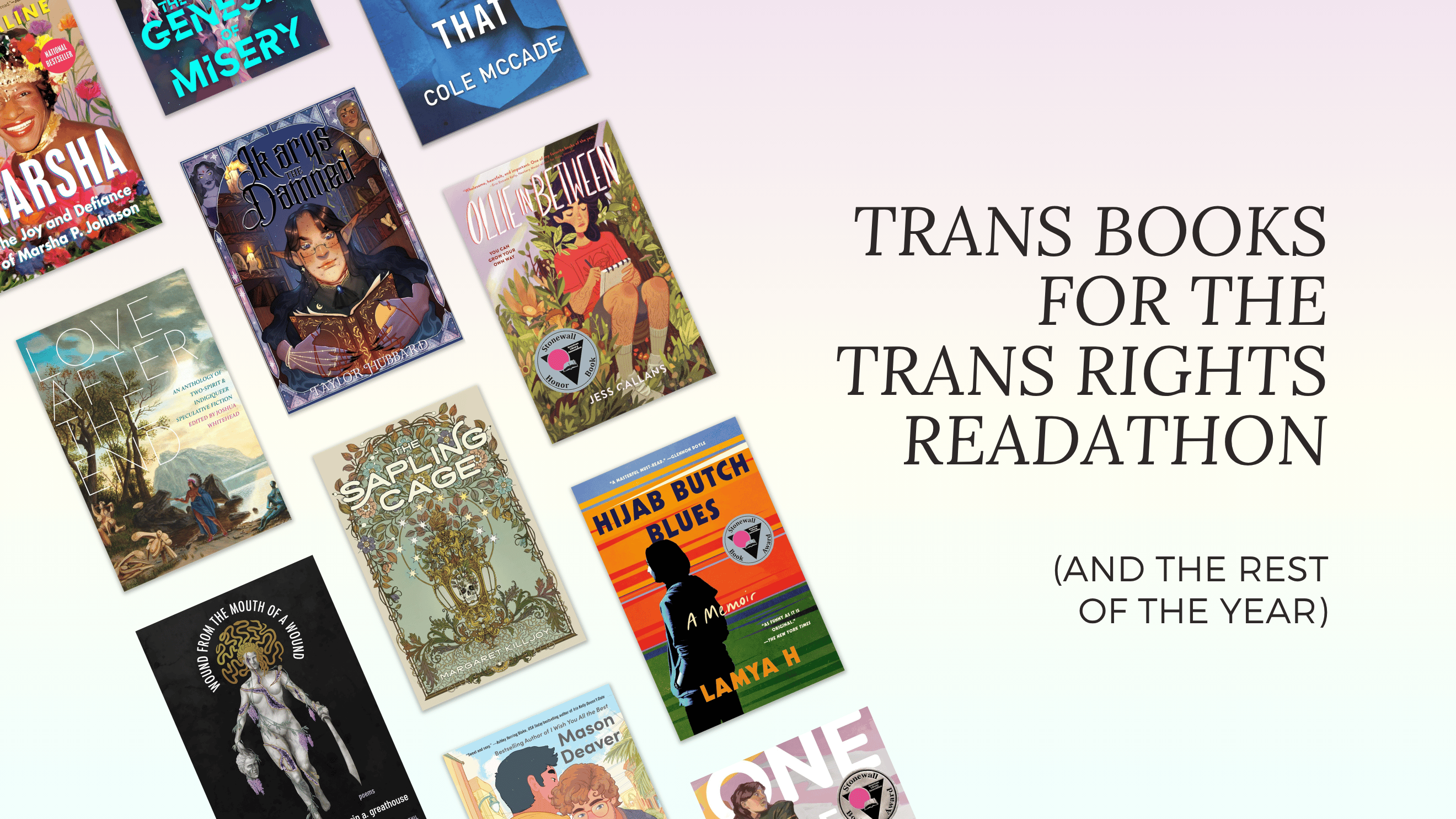 Trans Books for the Trans Rights Readathon (and the rest of the year) 
