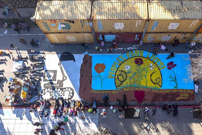 Cop Drives Over New People’s Park Mural