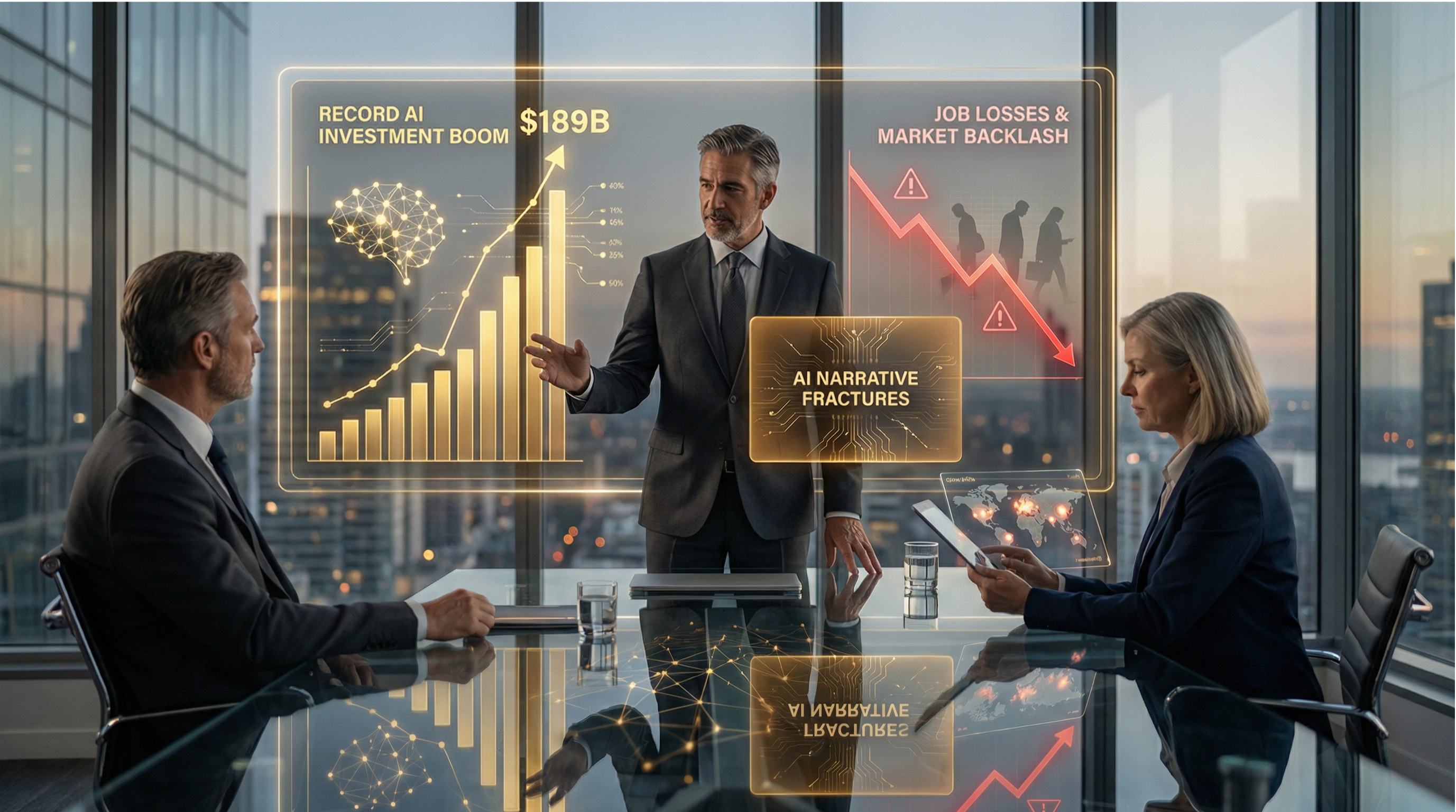 AI Bubble or AI Boom? $189B in Funding, a Jobs Wipeout, and a Backlash at OpenAI