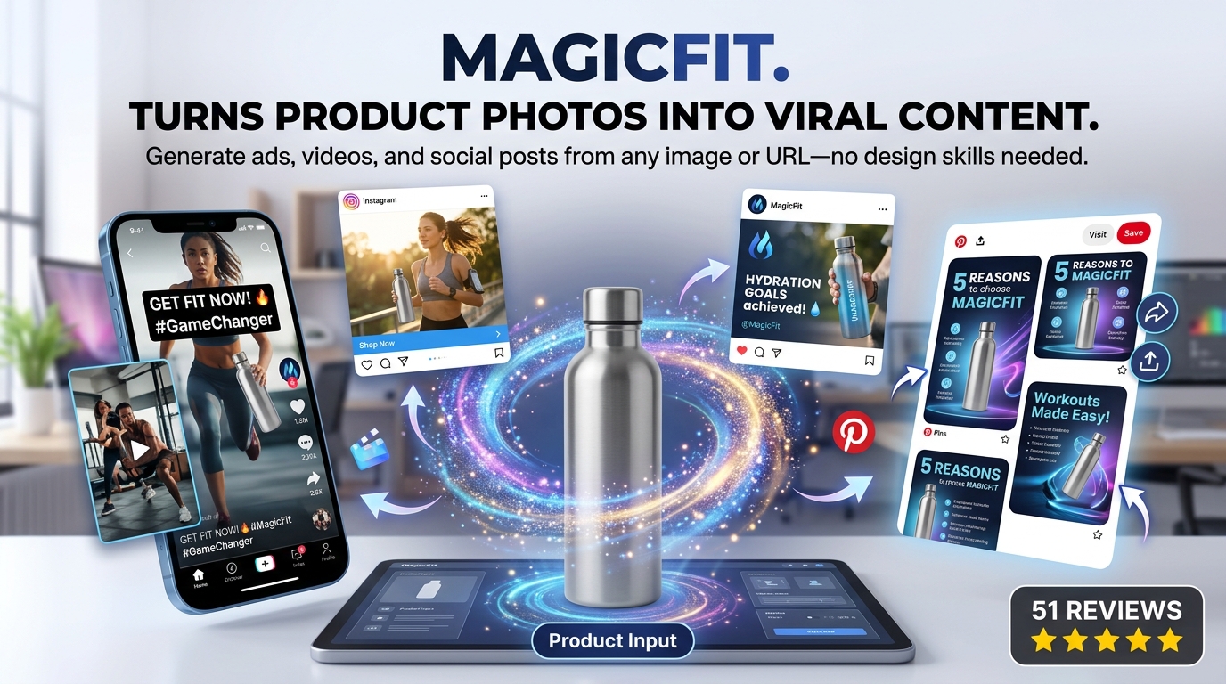  **MagicFit: Turn Product Photos into Viral Content – Generate Ads, Videos, and Social Posts from Any Product Image or URL (No Design Skills Needed) – My AppSumo Review**