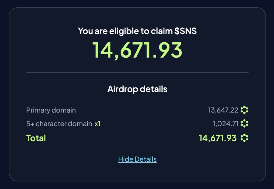 The Solana Name Service is launching $SNS and will distribute 40% for the Airdrop.