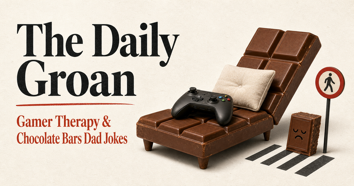 Gamer Therapy & Chocolate Bars Dad Jokes - The Daily Groan