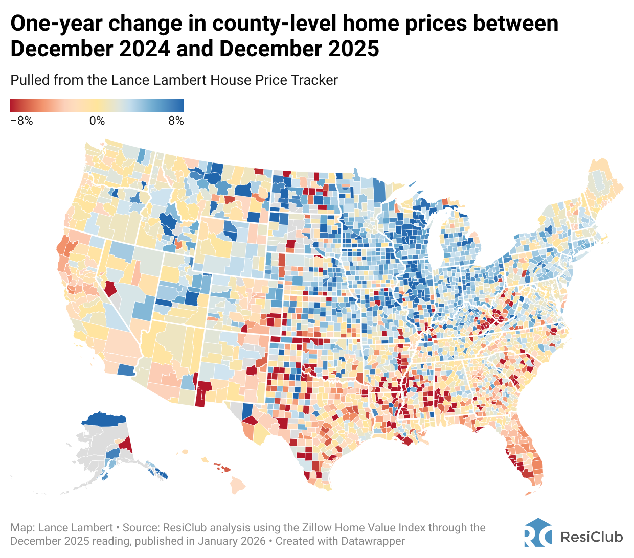 Monthly report: Home price analysis for 800+ metros, 3,000+ counties, 25,000+ ZIPs