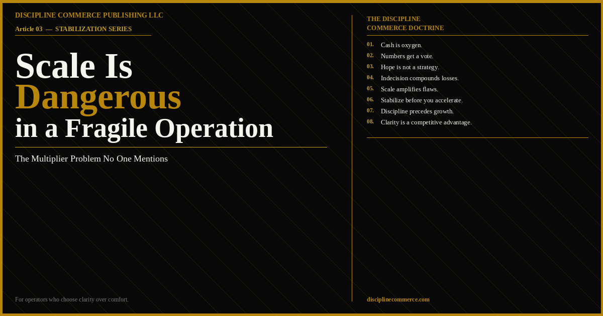 Why Scale Is Dangerous in a Fragile Operation