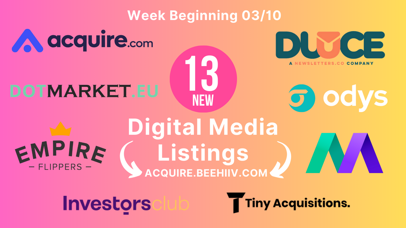 🆕 Digital Media Listings (Mar 11): 13 New listings 