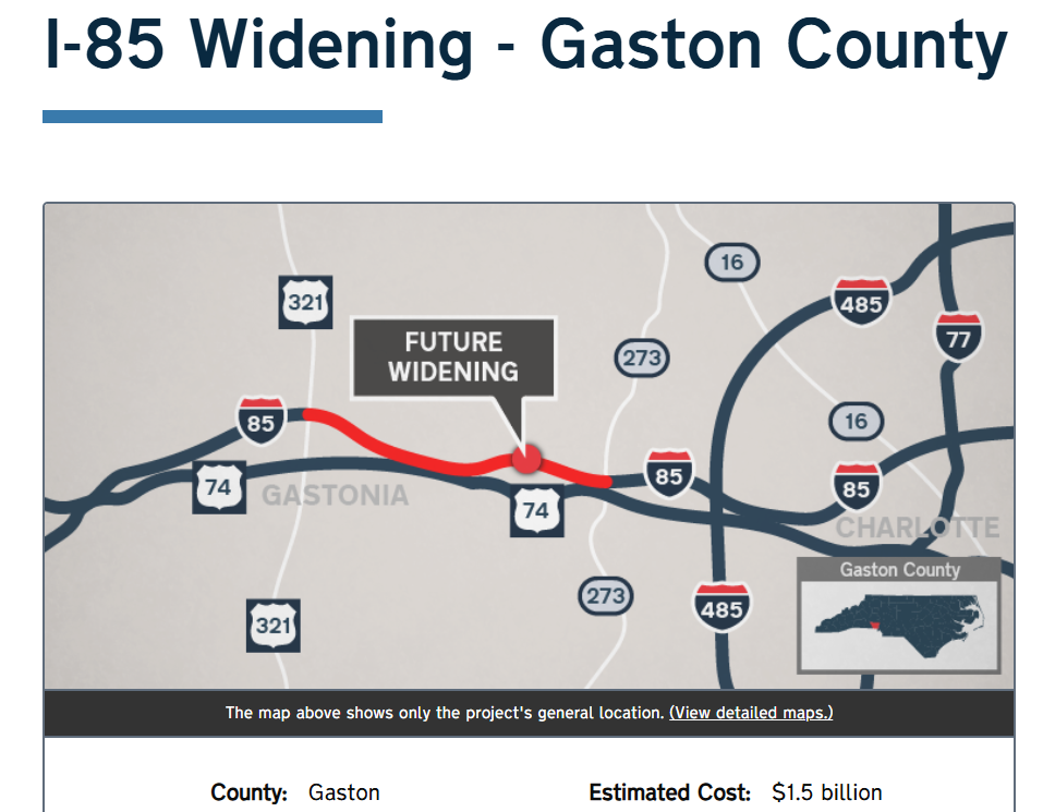 Gaston is widening a highway without tolls. Charlotte isn't.