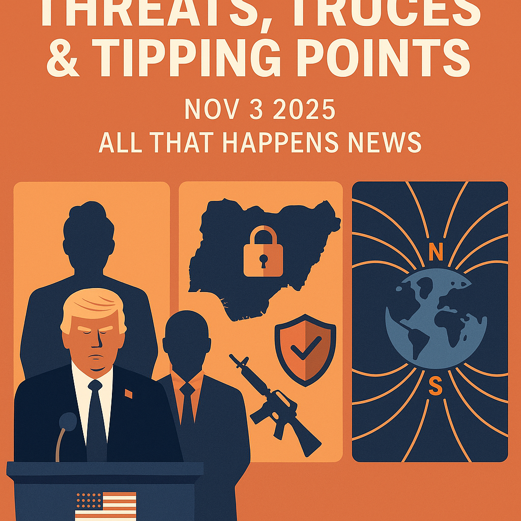 Threats, Truces & Tipping Points — Washington’s Warning, Gaza’s Fragile Calm & Earth’s Magnetic Flip | All That Happens News