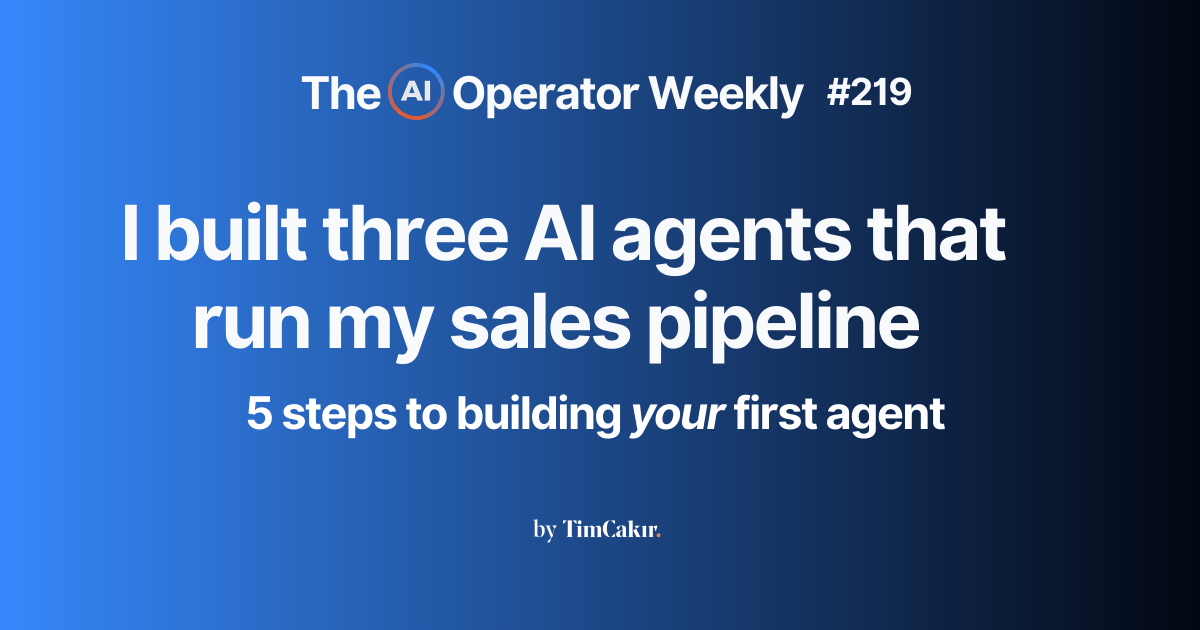 I built three AI agents that run my sales pipeline 