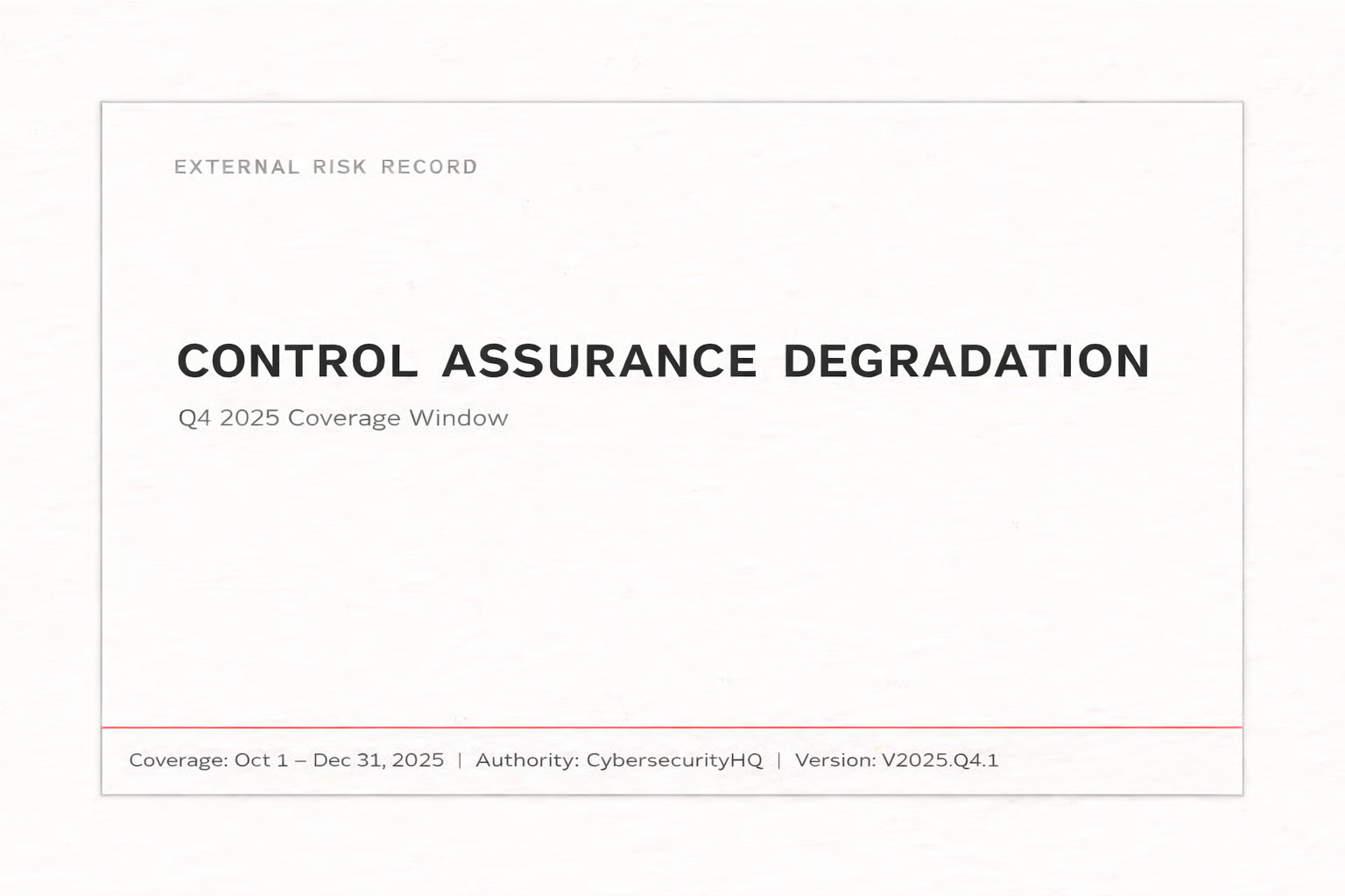 Q4 2025 External Risk & Decision Judgment