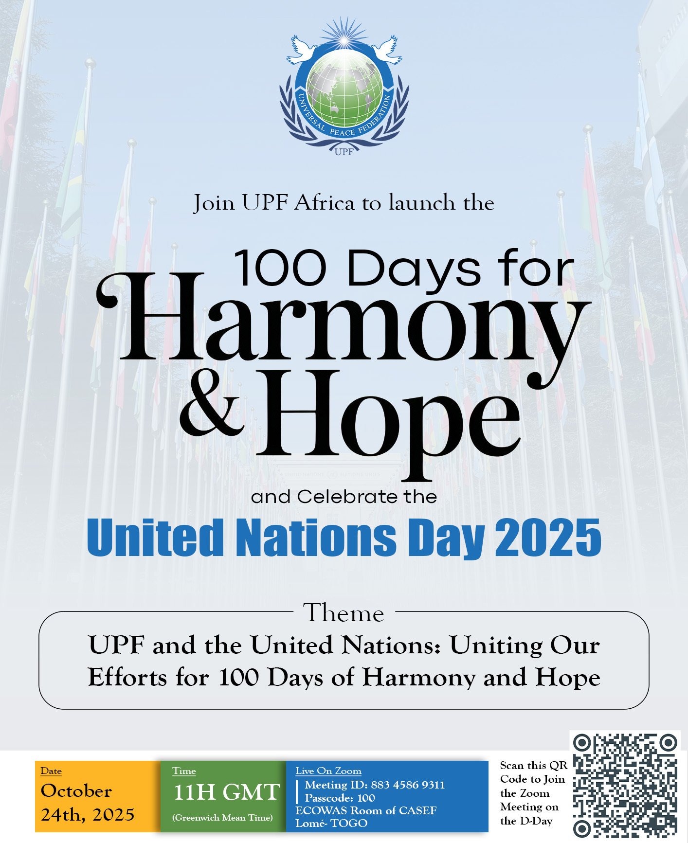 🌍Official Invitation to the Launch of the 100 Days of Harmony and Hope Campaign