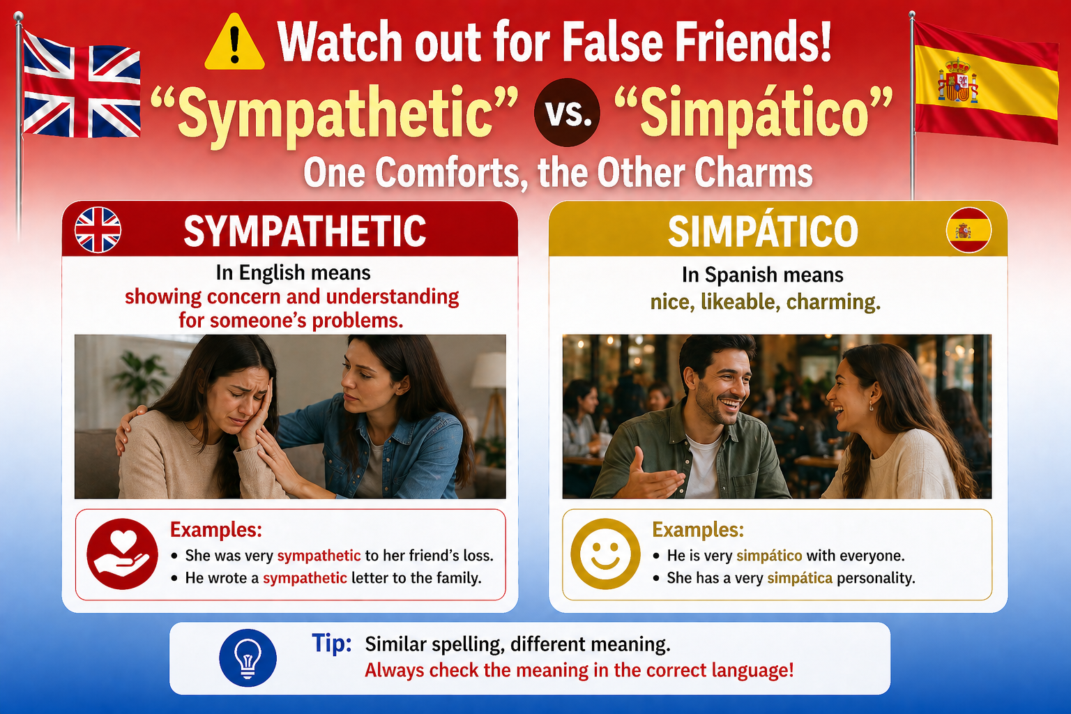 "Sympathetic" vs. "Simpático": One Comforts, the Other Charms