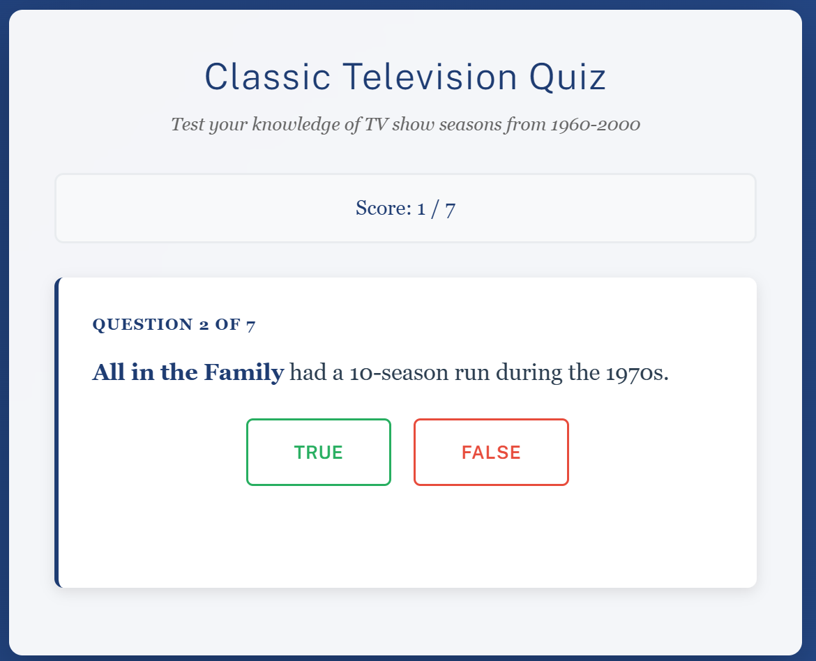 Classic TV Quiz (1960-2000)